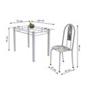 Ver imagem 3 de Conjunto de Mesa Tubular 4 Cadeiras 120cm com Tampo de Vidro Iris Branco/Paraopeba/Pérola