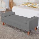 Ver imagem 2 de Recamier Baú Félix Solteiro 160 Cm Corano - Adj Decor - Cinza