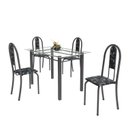 Ver imagem 2 de Conjunto de Mesa Tubular 4 Cadeiras 120cm com Tampo de Vidro Iris Prata/Preto Floral