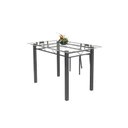 Ver imagem 4 de Conjunto de Mesa Tubular 4 Cadeiras 120cm com Tampo de Vidro Iris Prata/Preto Floral
