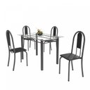 Ver imagem 2 de Conjunto de Mesa Tubular 4 Cadeiras 120cm com Tampo de Vidro Iris Prata/Preto
