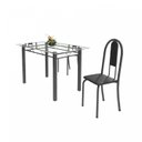 Ver imagem 6 de Conjunto de Mesa Tubular 4 Cadeiras 120cm com Tampo de Vidro Iris Prata/Preto
