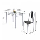 Ver imagem 3 de Conjunto de Mesa Tubular 4 Cadeiras 120cm com Tampo de Vidro Iris Branco/Preto/Pérola