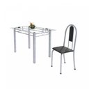 Ver imagem 6 de Conjunto de Mesa Tubular 4 Cadeiras 120cm com Tampo de Vidro Iris Branco/Preto/Pérola