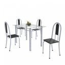Ver imagem 2 de Conjunto de Mesa Tubular 4 Cadeiras 120cm com Tampo de Vidro Iris Branco/Preto/Pérola