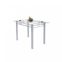 Ver imagem 4 de Conjunto de Mesa Tubular 4 Cadeiras 120cm com Tampo de Vidro Iris Branco/Preto/Pérola