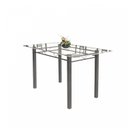 Ver imagem 4 de Conjunto de Mesa Tubular 6 Cadeiras 140cm com Tampo de Vidro Iris Prata/Botanic Cinza