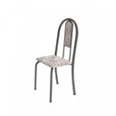 Ver imagem 5 de Conjunto de Mesa Tubular 6 Cadeiras 140cm com Tampo de Vidro Iris Prata/Botanic Cinza