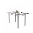 Ver imagem 4 de Conjunto de Mesa Tubular 6 Cadeiras 140cm com Tampo de Vidro Iris Branco/Botanic Cinza/Pérola