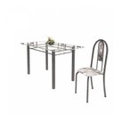 Ver imagem 6 de Conjunto de Mesa Tubular 6 Cadeiras 140cm com Tampo de Vidro Iris Prata/Paraopeba