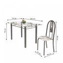 Ver imagem 3 de Conjunto de Mesa Tubular 6 Cadeiras 140cm com Tampo de Vidro Iris Prata/Paraopeba