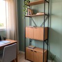 Ver imagem 1 de Estante para Livros em Aço 4 Portas com 6 Prateleiras e Nichos 72x202x33cm