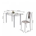Ver imagem 3 de Conjunto de Mesa Tubular 6 Cadeiras 140cm com Tampo de Vidro Iris Branco/Paraopeba/Pérola