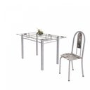 Ver imagem 6 de Conjunto de Mesa Tubular 6 Cadeiras 140cm com Tampo de Vidro Iris Branco/Paraopeba/Pérola