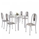 Ver imagem 2 de Conjunto de Mesa Tubular 6 Cadeiras 140cm com Tampo de Vidro Iris Branco/Paraopeba/Pérola