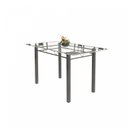 Ver imagem 4 de Conjunto de Mesa Tubular 6 Cadeiras 140cm com Tampo de Vidro Iris Prata/Preto Floral