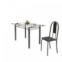 Ver imagem 6 de Conjunto de Mesa Tubular 6 Cadeiras 140cm com Tampo de Vidro Iris Prata/Preto