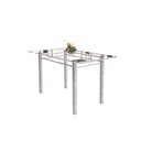 Ver imagem 4 de Conjunto de Mesa Tubular 6 Cadeiras 140cm com Tampo de Vidro Iris Branco/Preto/Pérola