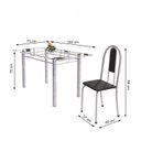 Ver imagem 3 de Conjunto de Mesa Tubular 6 Cadeiras 140cm com Tampo de Vidro Iris Branco/Preto/Pérola