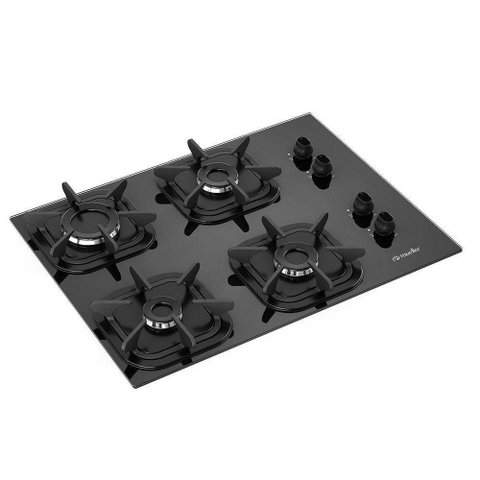 Cooktop 4 Bocas a Gás Mueller G4 com Mesa de Vidro Temperado Preto Bivolt