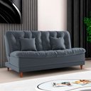 Ver imagem 2 de Sofá Cama Day 185cm Reclinável Manual Veludo Cinza - Sallar Home
