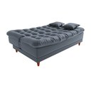 Ver imagem 5 de Sofá Cama Day 185cm Reclinável Manual Veludo Cinza - Sallar Home
