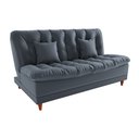 Ver imagem 1 de Sofá Cama Day 185cm Reclinável Manual Veludo Cinza - Sallar Home