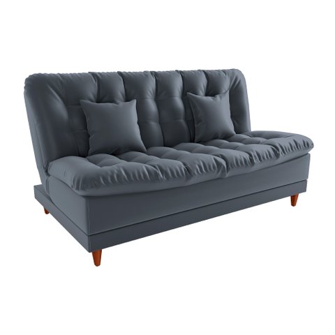 Sofá Cama Day 185cm Reclinável Manual Veludo Cinza - Sallar Home