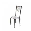 Ver imagem 5 de Conjunto de Mesa Tubular 4 Cadeiras 120cm com Tampo de Vidro Iza Prata/Botanic Cinza