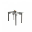 Ver imagem 4 de Conjunto de Mesa Tubular 4 Cadeiras 120cm com Tampo de Vidro Iza Prata/Botanic Cinza