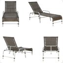 Ver imagem 4 de Kit 2 Espreguiçadeiras Mesa em Alumínio Piscina Jardim e Área Catar Marrom