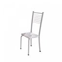 Ver imagem 5 de Conjunto de Mesa Tubular 4 Cadeiras 120cm com Tampo de Vidro Iza Branco/Botanic Cinza/Pérola