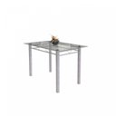 Ver imagem 4 de Conjunto de Mesa Tubular 4 Cadeiras 120cm com Tampo de Vidro Iza Branco/Botanic Cinza/Pérola