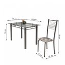 Ver imagem 3 de Conjunto de Mesa Tubular 4 Cadeiras 120cm com Tampo de Vidro Iza Prata/Paraopeba