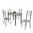 Ver imagem 2 de Conjunto de Mesa Tubular 4 Cadeiras 120cm com Tampo de Vidro Iza Prata/Paraopeba