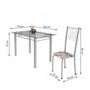 Ver imagem 3 de Conjunto de Mesa Tubular 4 Cadeiras 120cm com Tampo de Vidro Iza Branco/Paraopeba/Pérola