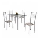 Ver imagem 2 de Conjunto de Mesa Tubular 4 Cadeiras 120cm com Tampo de Vidro Iza Branco/Paraopeba/Pérola