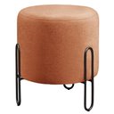 Ver imagem 1 de Puff Banqueta Mali Luxo Base Preta Castellar Móbile Linho Terracota