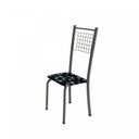 Ver imagem 5 de Conjunto de Mesa Tubular 4 Cadeiras 120cm com Tampo de Vidro Iza Prata/Preto Floral