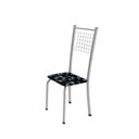 Ver imagem 5 de Conjunto de Mesa Tubular 4 Cadeiras 120cm com Tampo de Vidro Iza Branco/Preto Floral/Pérola