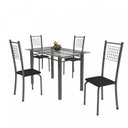 Ver imagem 2 de Conjunto de Mesa Tubular 4 Cadeiras 120cm com Tampo de Vidro Iza Prata/Preto
