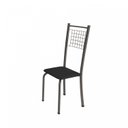Ver imagem 5 de Conjunto de Mesa Tubular 4 Cadeiras 120cm com Tampo de Vidro Iza Prata/Preto