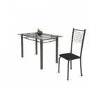 Ver imagem 6 de Conjunto de Mesa Tubular 4 Cadeiras 120cm com Tampo de Vidro Iza Prata/Preto