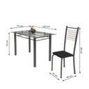 Ver imagem 3 de Conjunto de Mesa Tubular 4 Cadeiras 120cm com Tampo de Vidro Iza Prata/Preto