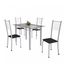 Ver imagem 2 de Conjunto de Mesa Tubular 4 Cadeiras 120cm com Tampo de Vidro Iza Branco/Preto/Pérola