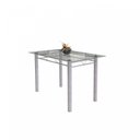 Ver imagem 4 de Conjunto de Mesa Tubular 4 Cadeiras 120cm com Tampo de Vidro Iza Branco/Preto/Pérola