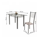 Ver imagem 3 de Conjunto de Mesa Tubular 6 Cadeiras 140cm com Tampo de Vidro Iza 