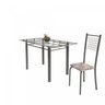 Conjunto de Mesa Tubular 6 Cadeiras 140cm com Tampo de Vidro Iza  - 6