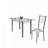 Conjunto de Mesa Tubular 6 Cadeiras 140cm com Tampo de Vidro Iza  - 6