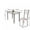 Ver imagem 3 de Conjunto de Mesa Tubular 6 Cadeiras 140cm com Tampo de Vidro Iza Prata/Paraopeba